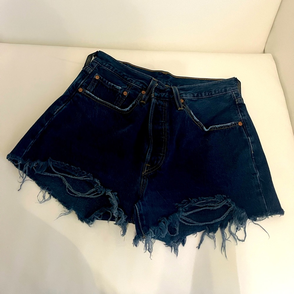 Levi’s 501 Distressed High Waisted Shorts